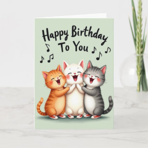 Carte d'anniversaire de chat qui chante