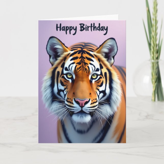 Carte d'anniversaire de chat sauvage (Devant)