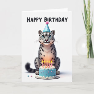 Carte d'anniversaire de chaton avec chapeau de fêt