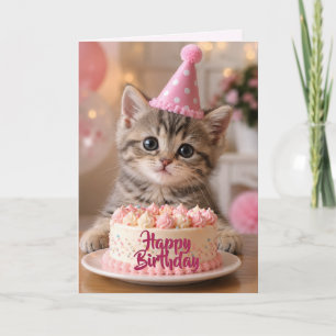 Carte d'anniversaire de chaton d'anniversaire