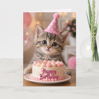 Carte d'anniversaire de chaton d'anniversaire
