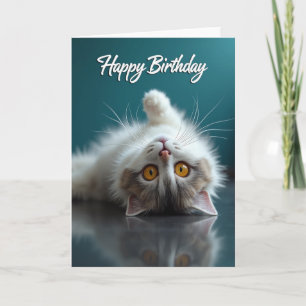 Carte d'anniversaire de chaton joueur