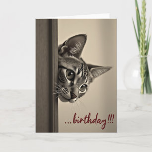 Carte d'anniversaire de chaton sépia