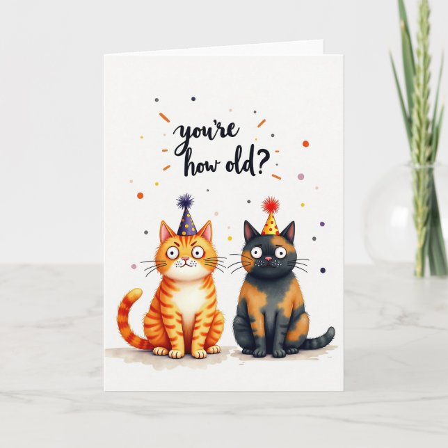 Carte d'anniversaire de chats joueurs (Devant)