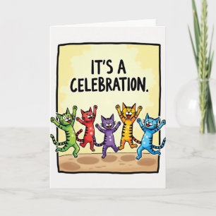 Carte d'anniversaire de chats sauteurs