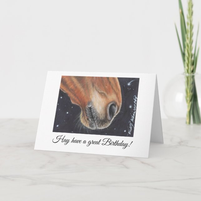 Carte d'anniversaire de cheval (Devant)