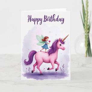 Carte d'anniversaire de cheval cornu doux