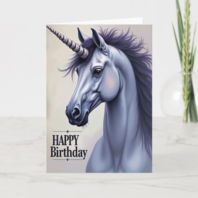 Carte d'anniversaire de cheval mythique (Devant)
