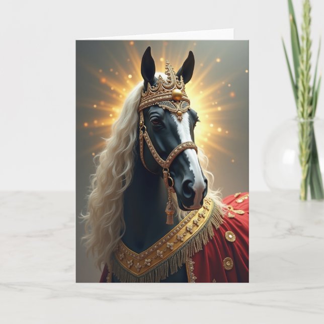 Carte d'anniversaire de cheval royal (Devant)
