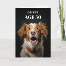 Carte d'anniversaire de chien choqué, drôle mignon