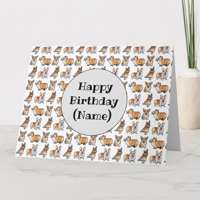 Carte d'anniversaire de chien Corgi (Devant)
