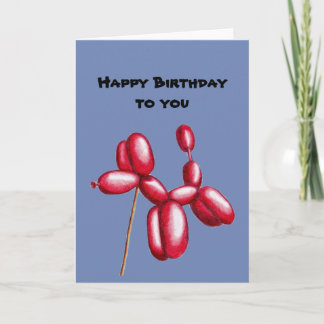 Carte d'anniversaire de chien de ballon