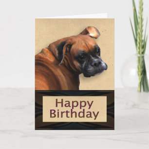 Carte d'anniversaire de chien de boxe