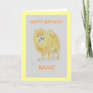 Carte d'anniversaire de Chien de Pomérain, ajouter