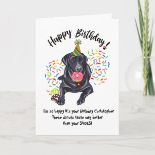 Carte d'anniversaire de Chien du Labrador noir Don