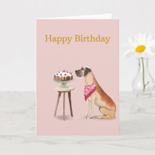 Carte d'anniversaire de chien, Great Dane, Joyeux