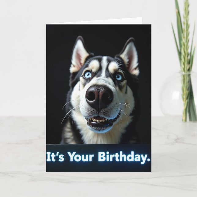 Carte d'anniversaire de chien intense (Devant)