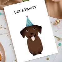 Carte d'anniversaire de chien, Pawty Labrador Retr