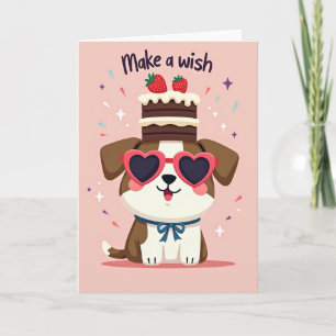 Carte d'anniversaire de chien souriant