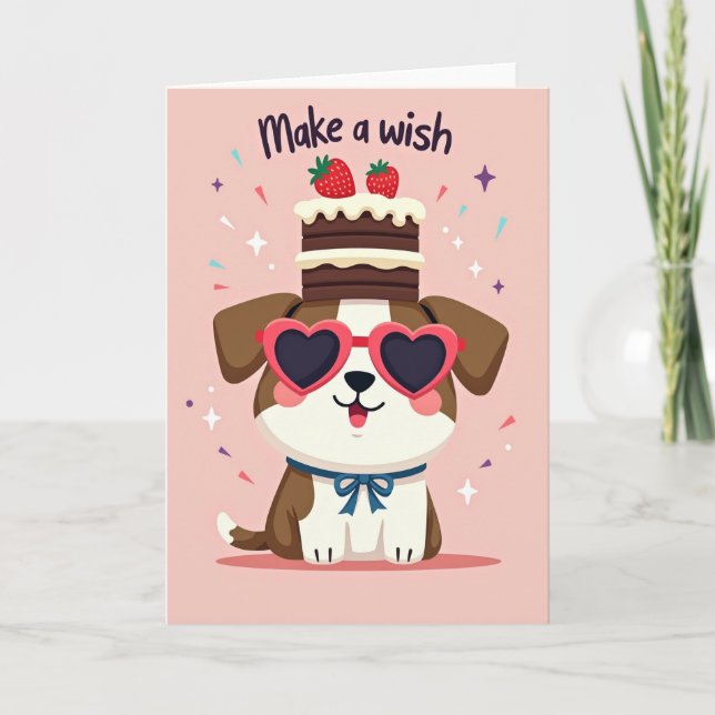 Carte d'anniversaire de chien souriant (Devant)