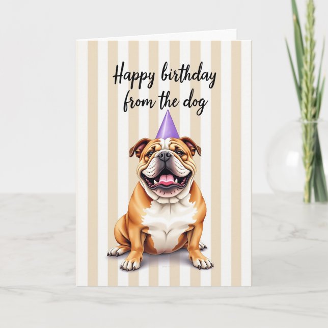 Carte d'anniversaire de chien souriant (Devant)