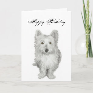 Carte d'anniversaire de chien Westie avec verset