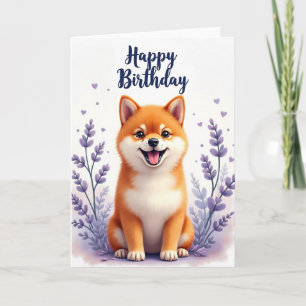 Carte d'anniversaire de chiot charmant