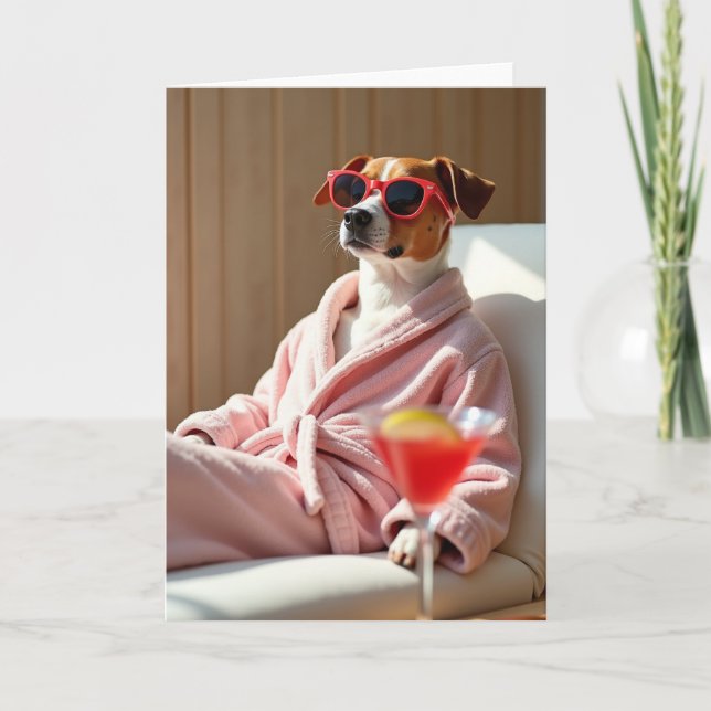 Carte d'anniversaire de chiot détendu (Devant)