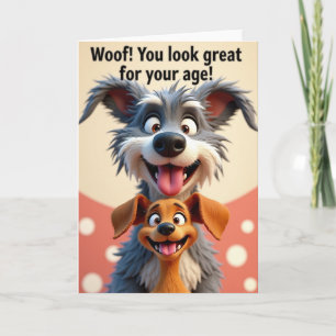 Carte d'anniversaire de chiot joueur