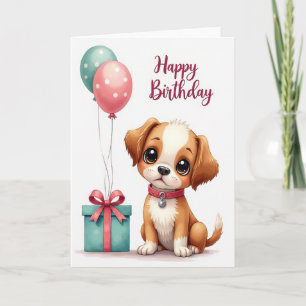 Carte d'anniversaire de chiot mignon