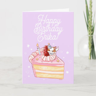 Carte d'anniversaire de chiot Pomchi mignonne