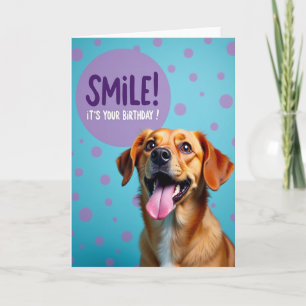 Carte d'anniversaire de chiot souriant
