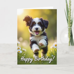 Carte d'anniversaire de chiot vif