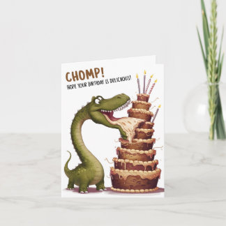 Carte d'anniversaire de Chomp Dinosaur