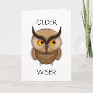 Carte d'anniversaire de chouette marron mignonne p