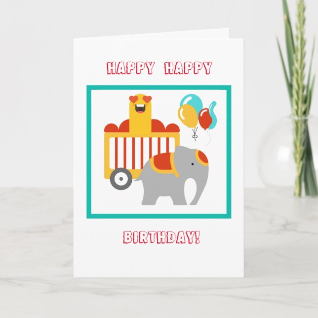 Carte d'anniversaire de cirque (Devant)