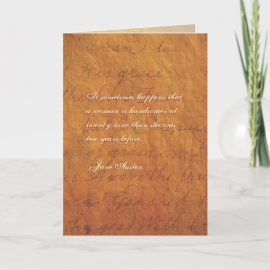 Carte D Anniversaire De Citation De Jane Austen Zazzle Fr