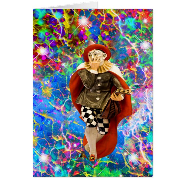 Carte d'anniversaire de Clown Troubadour (Devant)