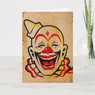 Carte d'anniversaire de clown vintage