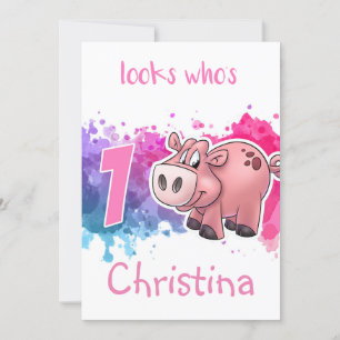 Carte d'anniversaire de cochon