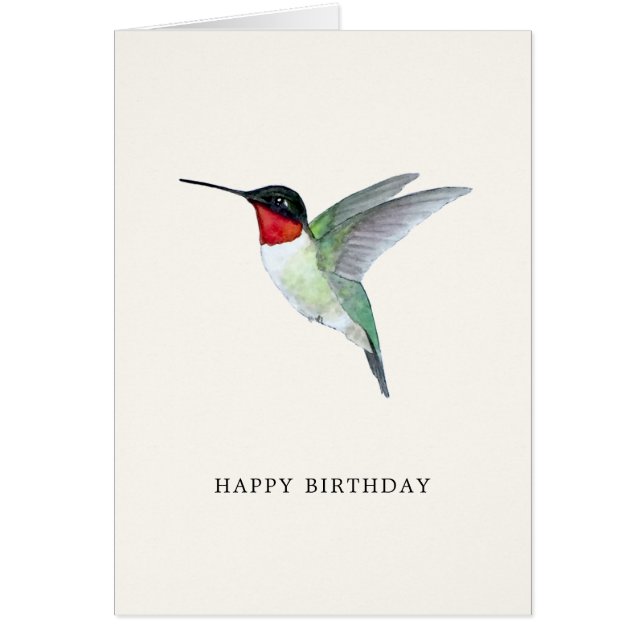Carte d'anniversaire de colibri à gorge rubis (Devant)
