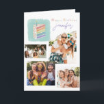 Carte d'anniversaire de collection de photos moder<br><div class="desc">Célébrez quelqu'un de spécial avec cette carte d'anniversaire de collage photo élégant, parfait pour partager l'amour et les rires d'un groupe d'amis. Avec un design moderne et propre et de l'espace pour quatre photos personnalisées, cette carte "Joyeux Anniversaire de nous tous" est un moyen chaleureux et mémorable de marquer l'occasion....</div>