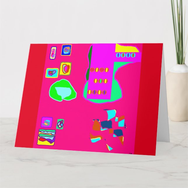 Carte d'anniversaire de conception abstraite mixte (Devant)