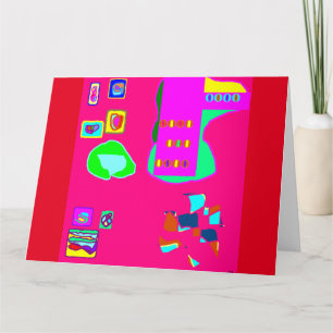 Carte d'anniversaire de conception abstraite mixte