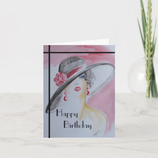 Carte d'anniversaire de conception d'art déco