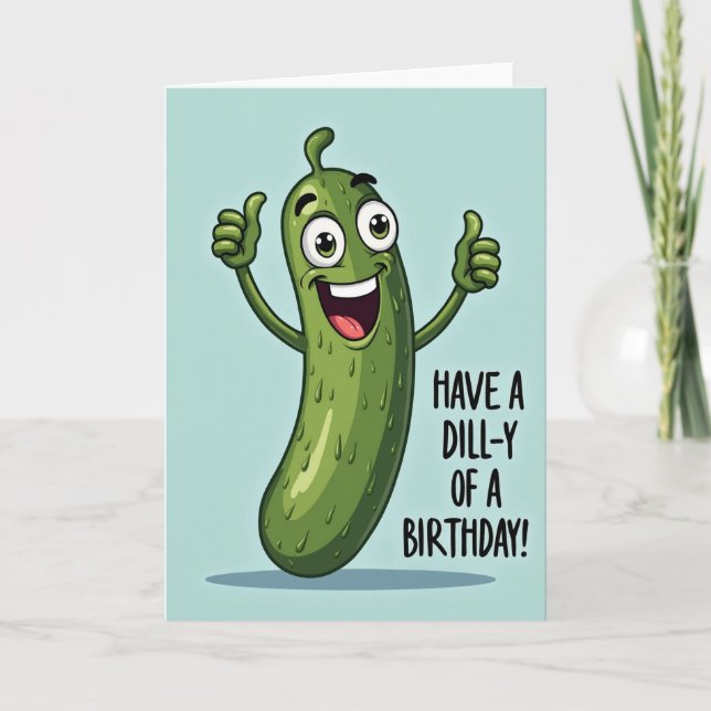 Carte d'anniversaire de concombre joyeux (Devant)