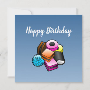 Carte d'anniversaire de confiserie de réglisse