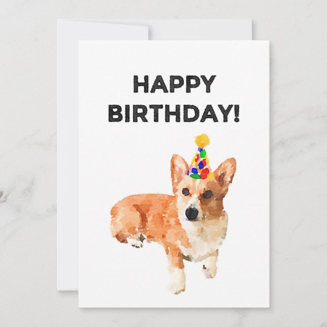 Carte d'anniversaire de Corgi classique (Devant)