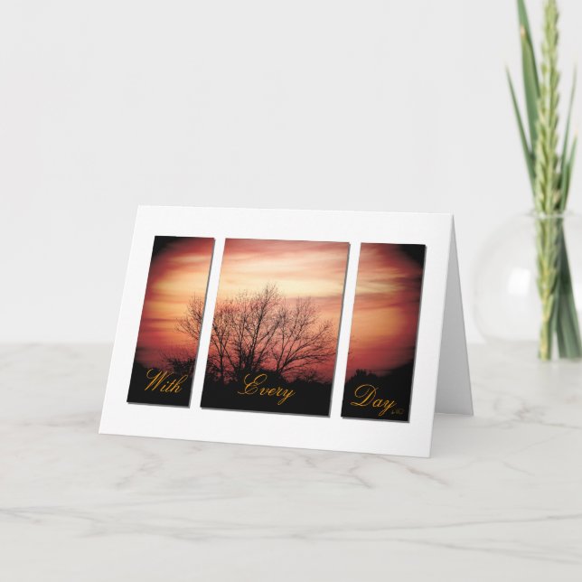 Carte d'anniversaire de coucher du soleil (Devant)