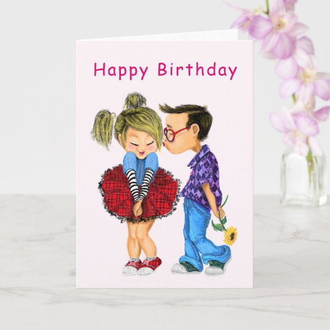Carte d'anniversaire de couple mignon - Personnali (Orchidée)